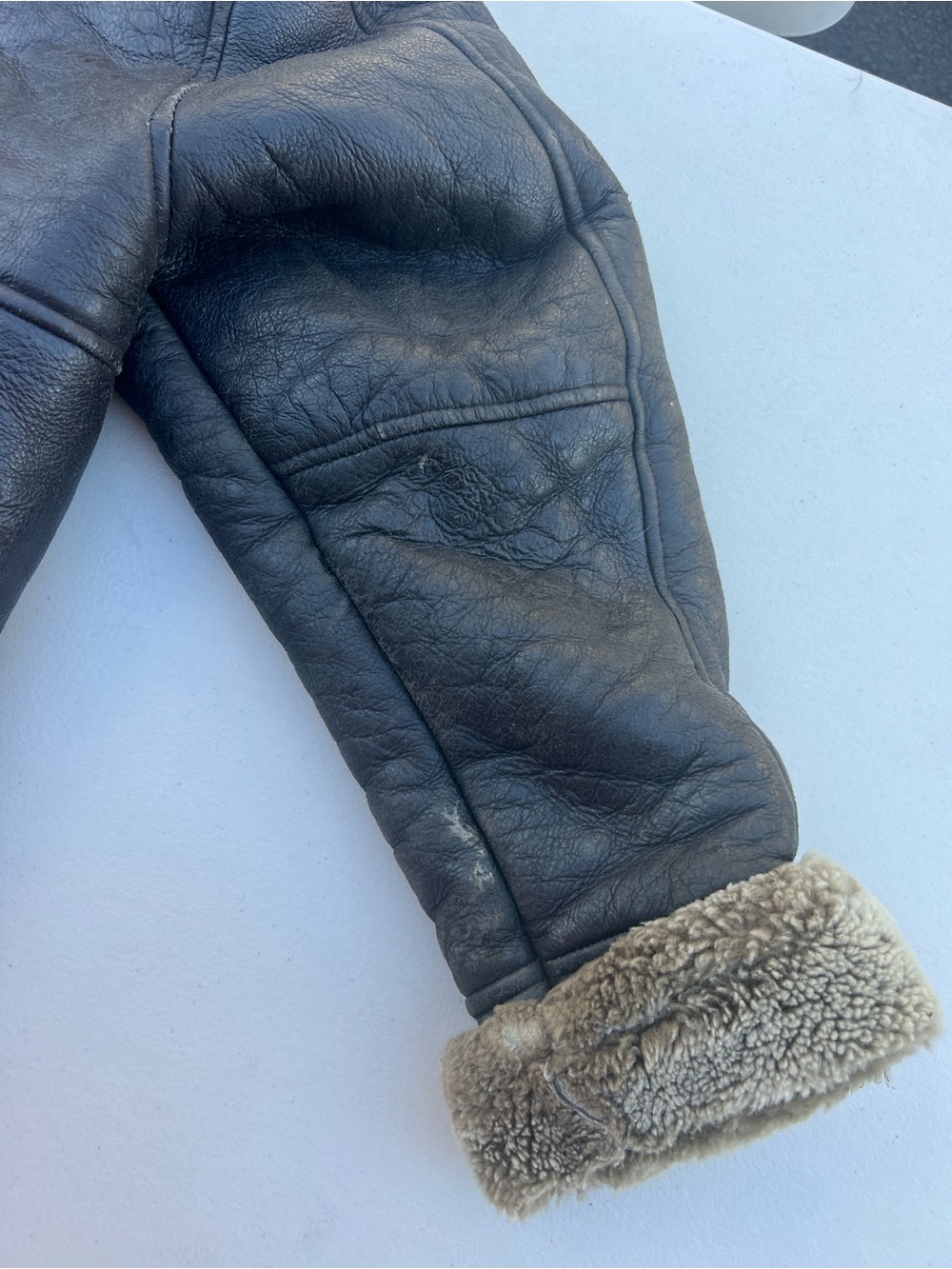 Vintage Avalanche B-3 Shearling Bomber Jacket Mens 4XL Black Leather Italy Skin - Picture 16 of 16